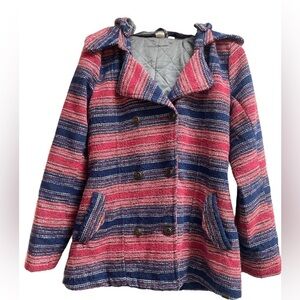 Roxy pink hooded coat large Junior